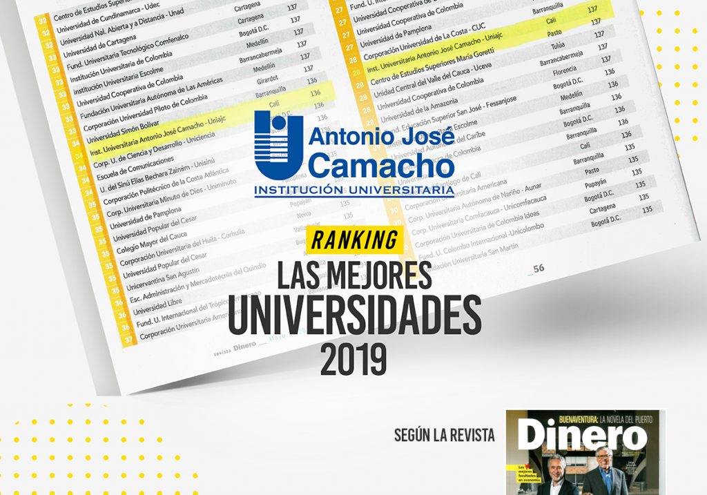UNIAJC Dentro del Ranking de las Mejores Universidades del País 2019.