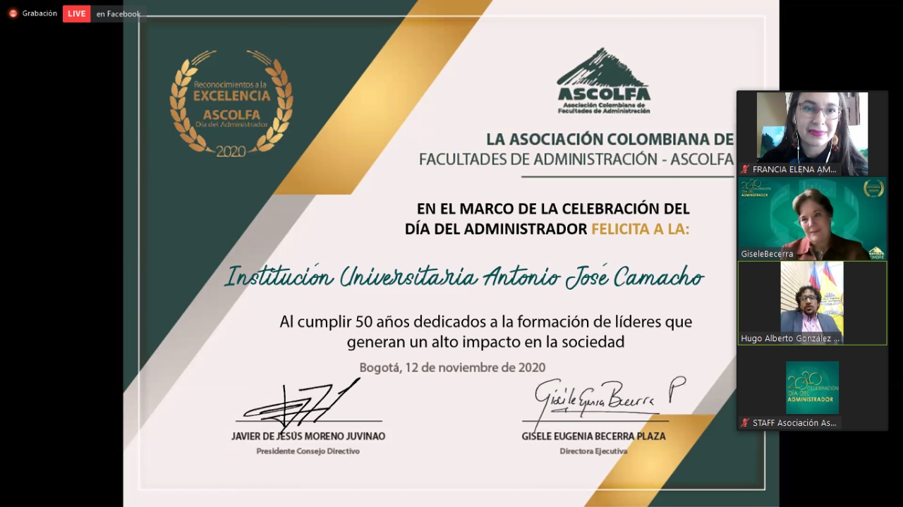 RECONOCIMIENTO 50 AÑOS UNICAMACHO POR PARTE DE ASCOLFA