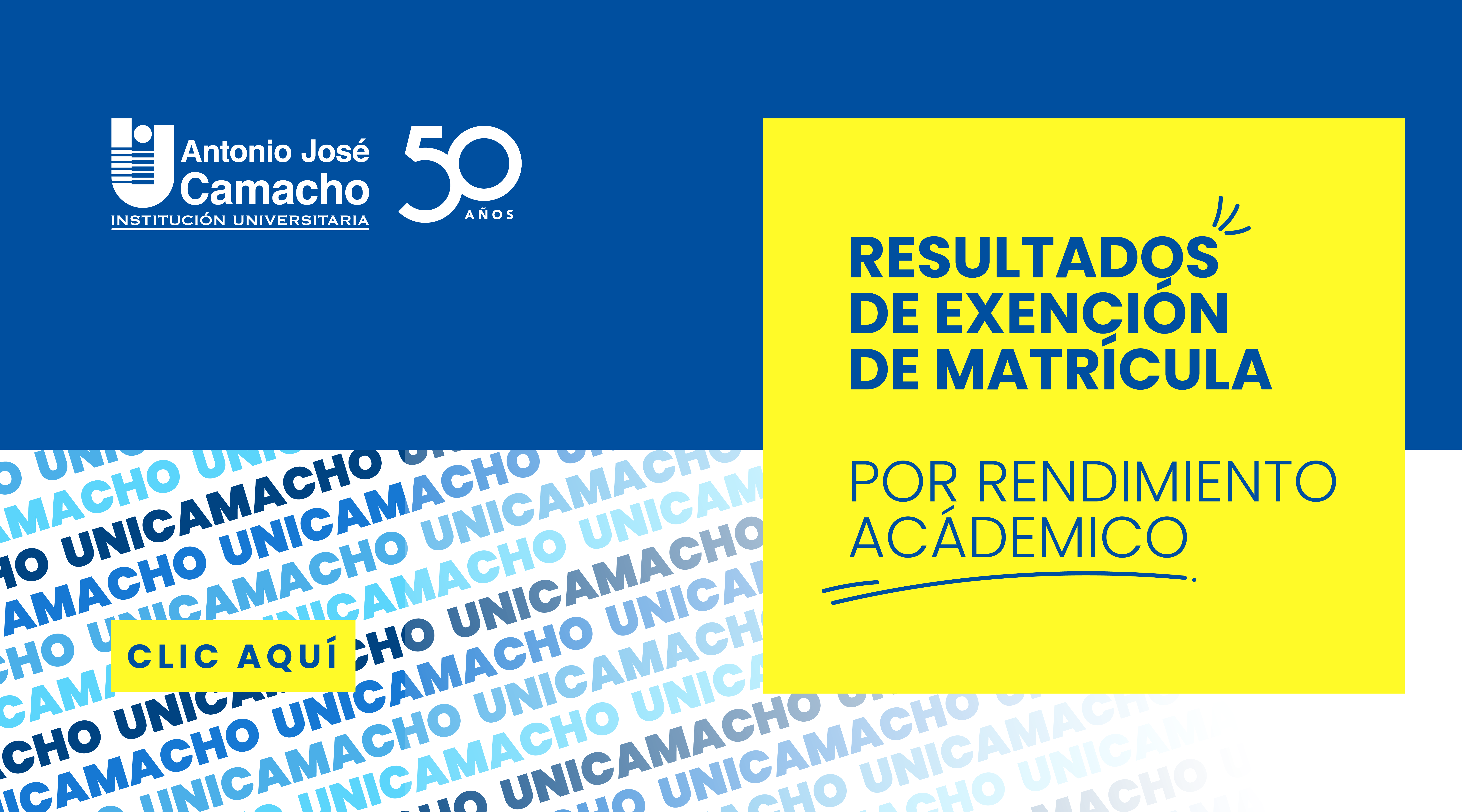 Resultados e Inscripciones Exenciones de Matrícula.