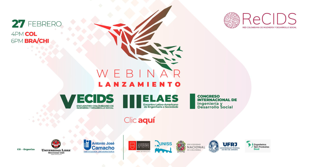 Webinar de lanzamiento al V Encuentro Colombiano de Ingeniería y Desarrollo Social