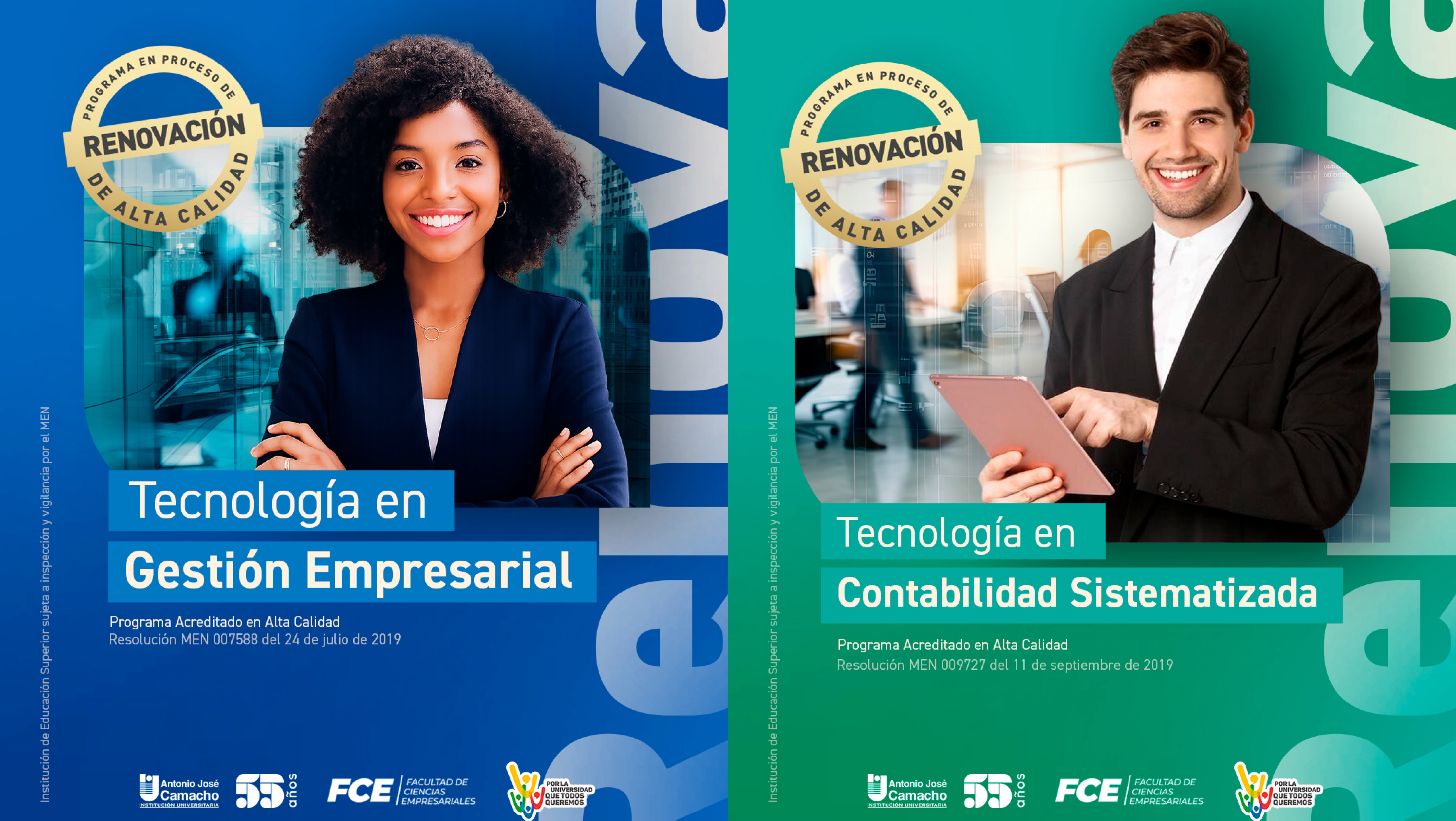 Dos de nuestros programas de la Facultad de Ciencias empresariales avanzan en su proceso de renovación de Alta Calidad